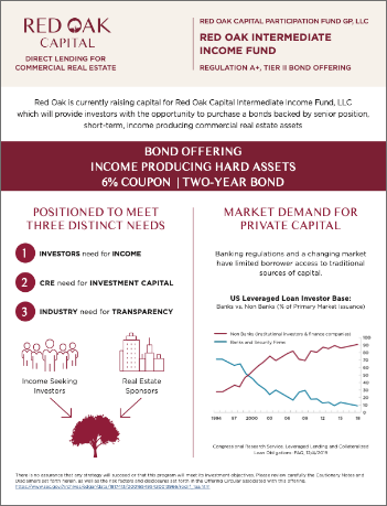 Red Oak Capital intermediate income fund LLC Reg A+ tier 2 bond offering