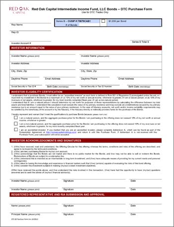 Red Oak Capital intermediate income fund LLC DTC form